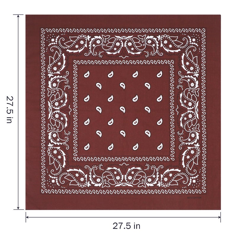 Mochabao 100% Cotton 27" x 27" Large Bandanas for Men & Women, Multi-Purpose Bandana Headbands, Square Head Scarf, Color Combo 3 - Image 3