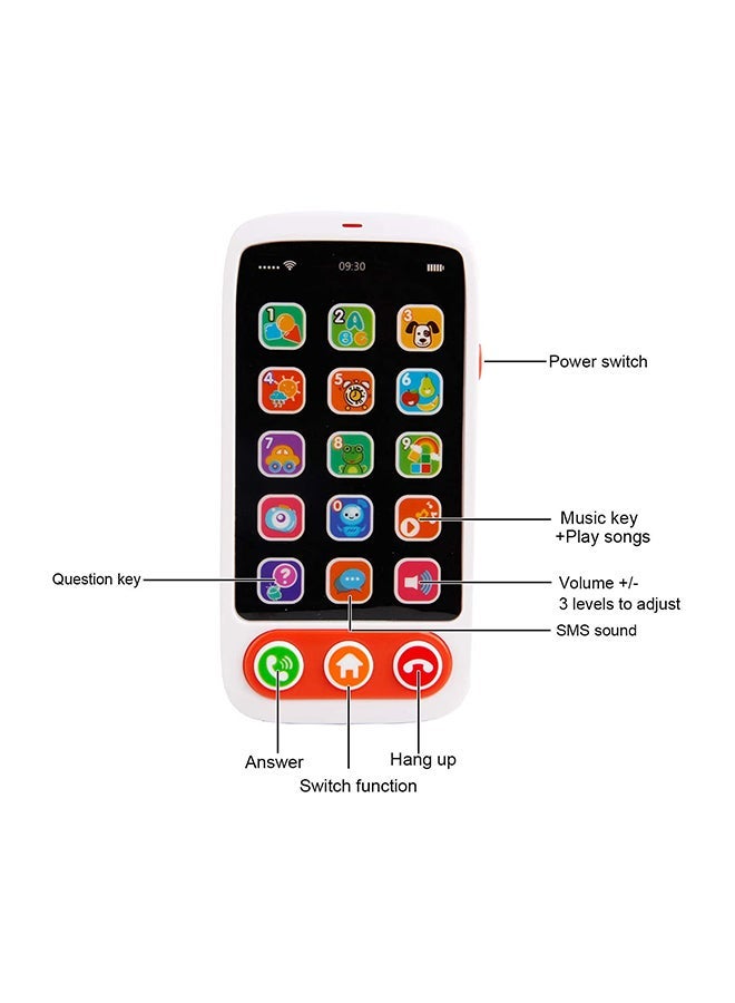 HUANGER First Learning Kids Mobile Smartphone With Multiple Sound Effects Educational Toy 14.4x4.9x22.6cm - Image 5