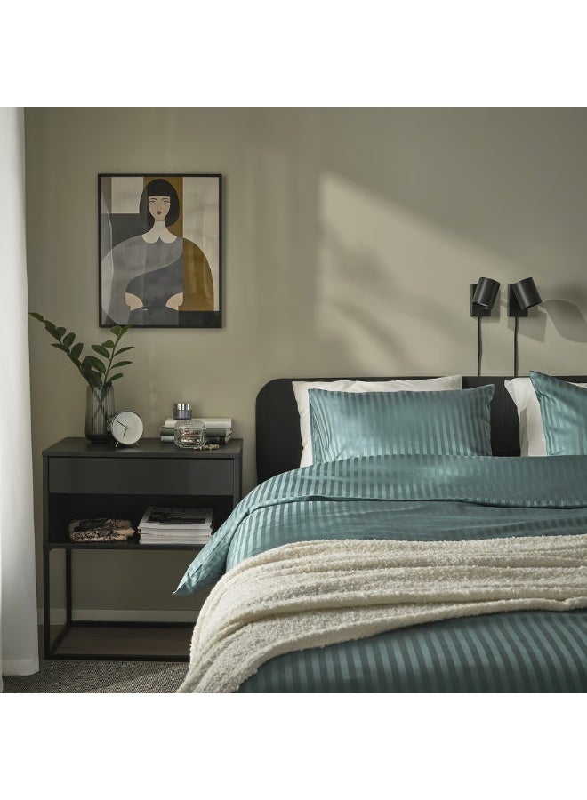 Duvet Cover And 2 Pillowcases Greenish-Blue 240x220/50x80 cm - Image 2