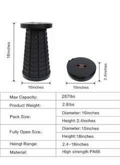 ELTRAZONE Retractable Folding Stools Portable Plastic Stool Travel Seat Telescopic Plastic Stool Shrinkable Camping Fishing Garden Folding Chair Heavy Duty  - Image 2