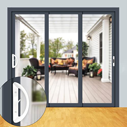 ALLYWASAI Patio Sliding Door Handle Set, Perfect Replacement Mortise Style Handle Set Fits Door Thickness from 1-1/2" to 1-3/4", 3-15/16" Screw Hole Spacing, Non-Keyed, White - Image 4