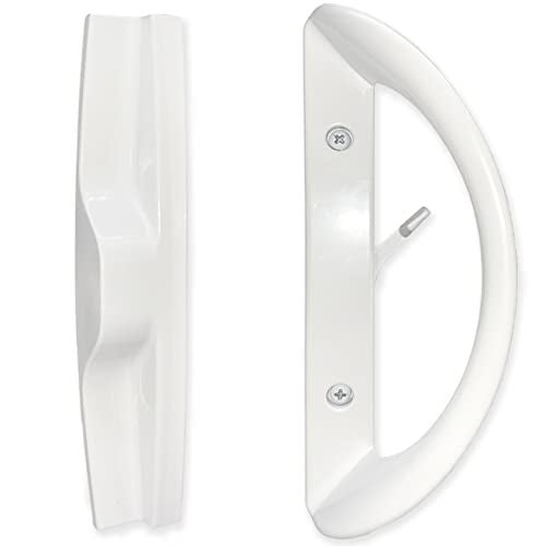 ALLYWASAI Patio Sliding Door Handle Set, Perfect Replacement Mortise Style Handle Set Fits Door Thickness from 1-1/2" to 1-3/4", 3-15/16" Screw Hole Spacing, Non-Keyed, White - Image 1