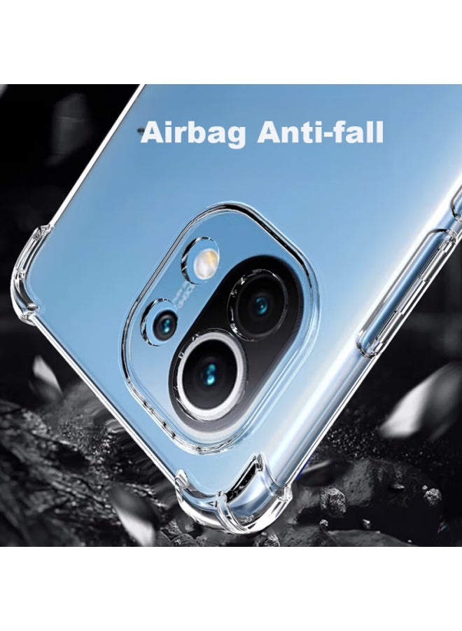 Maikuqi، مناسب لـ Xiaomi 11 Youth Edition، غطاء هاتف مضاد للصدمات بأربع زوايا، حماية كاملة، وسادة هوائية، غلاف ناعم شفاف TPU - أبيض شفاف - Image 4