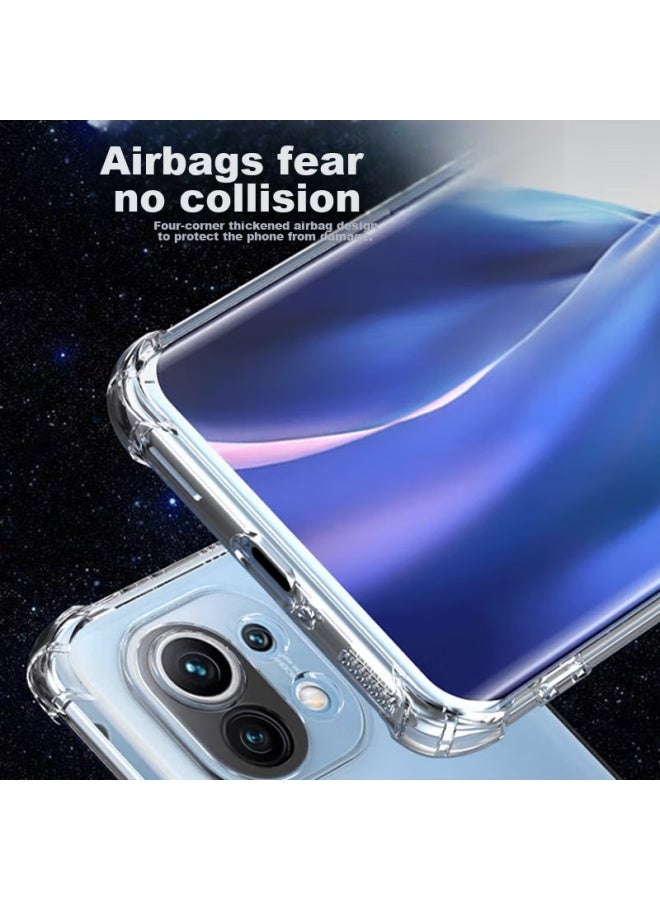 Maikuqi، مناسب لـ Xiaomi 11 Youth Edition، غطاء هاتف مضاد للصدمات بأربع زوايا، حماية كاملة، وسادة هوائية، غلاف ناعم شفاف TPU - أبيض شفاف - Image 3