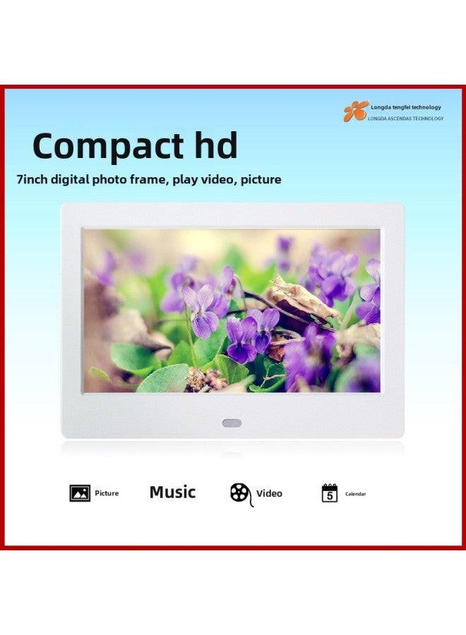 Sales 7 Inch Ultra Narrow Border Fashion Digital Photo Frame Electronic Photo Album Video Advertising Machine Business Gifts-Color:7inch White Tn Screen - Image 1