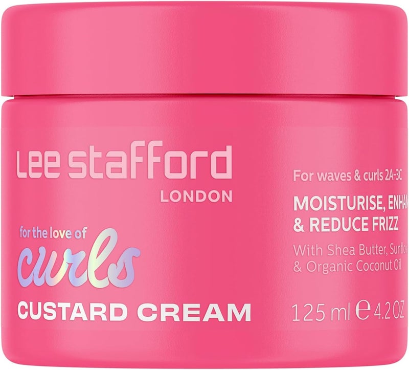 Lee Stafford For The Love Of Curls Custard Cream - Lightweight Curl Defining Cream for Waves & Curls with Shea Butter, Coconut Oil & Sunflower Seed - 125ml