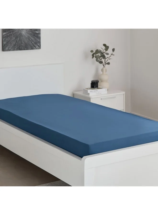 Home Box Essential Solid Cotton Single Fitted Sheet 90 x 200 x 36 cm