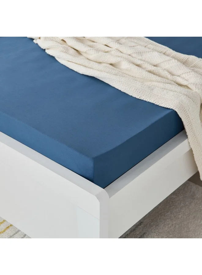 Home Box Essential Solid Cotton Single Fitted Sheet 90 x 200 x 36 cm