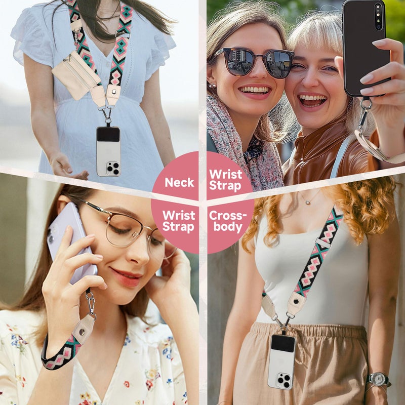 FUVLIFE Phone Lanyard Crossbody Wrist Strap, Adjustable Clip and Go Strap for Phone with Wallet Crossbody, Phone Strap with Zippered Pouch, Universal Hands-Free for All Cell Phone - Image 2