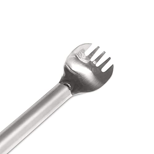 SILVERANT Titanium Ultralight Long Handle Spork, 9” Long Utensil With Polished Bowl, For Camping, Hiking & Backpacking, Extra Strong, Durable & Lightweight - With Drawstring Case - Image 3