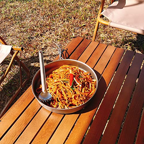 SILVERANT Titanium Ultralight Long Handle Spork, 9” Long Utensil With Polished Bowl, For Camping, Hiking & Backpacking, Extra Strong, Durable & Lightweight - With Drawstring Case - Image 5