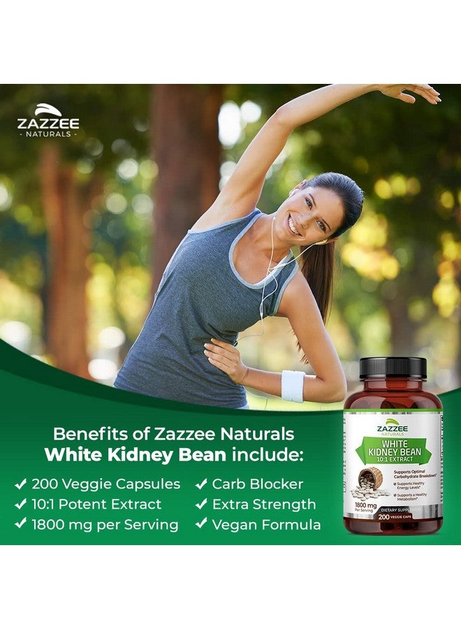 Zazzee White Kidney Bean 10:1 Extract, 1800 mg per Serving, 200 Vegan Capsules, Over 2 Month Supply, Standardized, Concentrated 10X Extract, 100% Vegetarian, All-Natural and Non-GMO, Made in The USA - Image 3