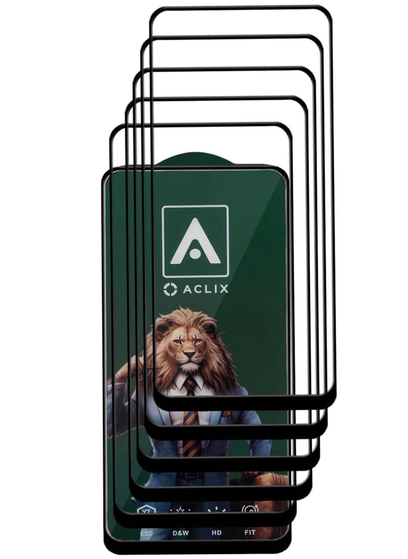 ACLIX 5 Pieces Antistatic ESD Dustproof Premium Quality High Definition Tempered Glass Screen Protector Designed For Oppo F23 - Image 1