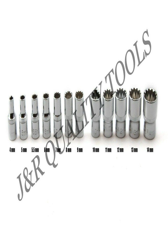 VCT 12 Pc 1/4" Drive Universal Spline Socket Set Metric Socket Tool Set Socket Set Spline Tool - Image 2