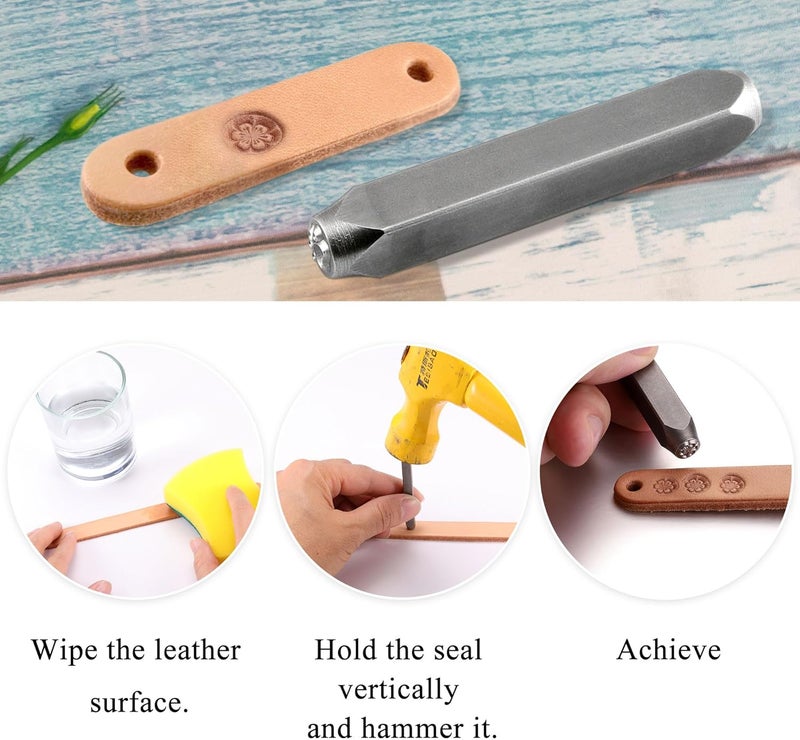 Yoption 6mm 1/4'' Flower Metal Stamp, Metal Punch Stamping Tool DIY Arts and Crafts Supplies for Stamping/Punching Jewelry, Clay, Leather, Wood - Image 3