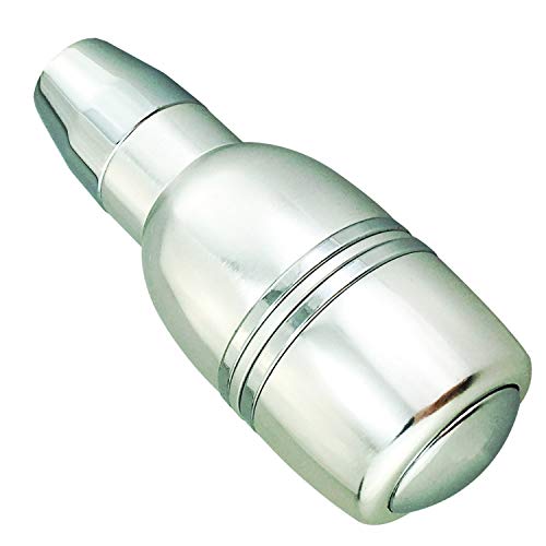 Abfer Automatic Shifter Knob Button Car Stick Shift Lever Head Replacement Aluminum Alloy Gear Shifting Fit for Most Transmission Vehicle, Silver - Image 1