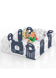 MAAS Portable Play Yard Folding Portable Compact Sturdy Durable Plastic Kids Safe Activity Center Safe Play Yard With Lock Gate 12pcs  - Image 1