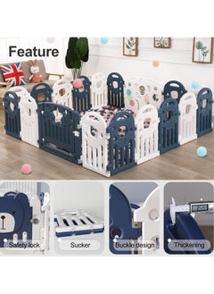 MAAS Portable Play Yard Folding Portable Compact Sturdy Durable Plastic Kids Safe Activity Center Safe Play Yard With Lock Gate 12pcs  - Image 3