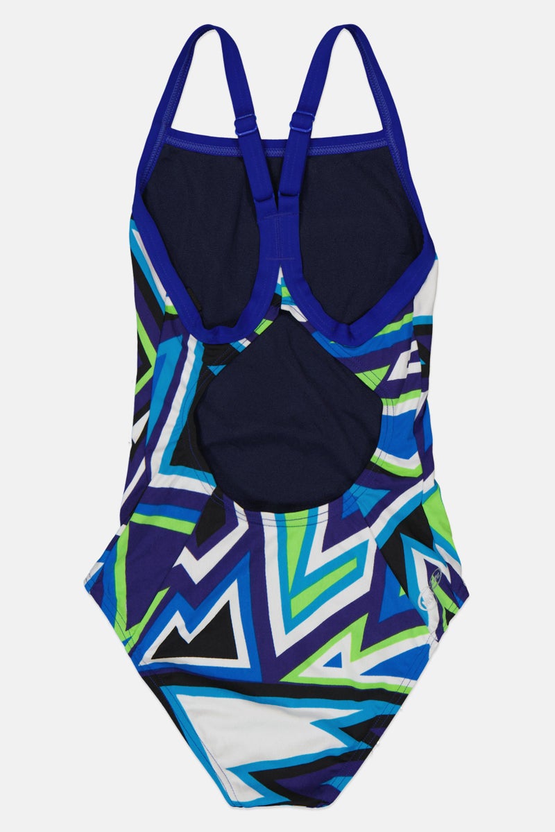 arena Women 1 Piece Allover Print Sleeveless Swimsuit, Multicolor - Image 3