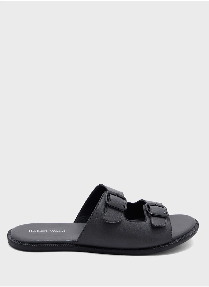 روبرت وود Dual Strap Buckle Fastning Casual Sandals