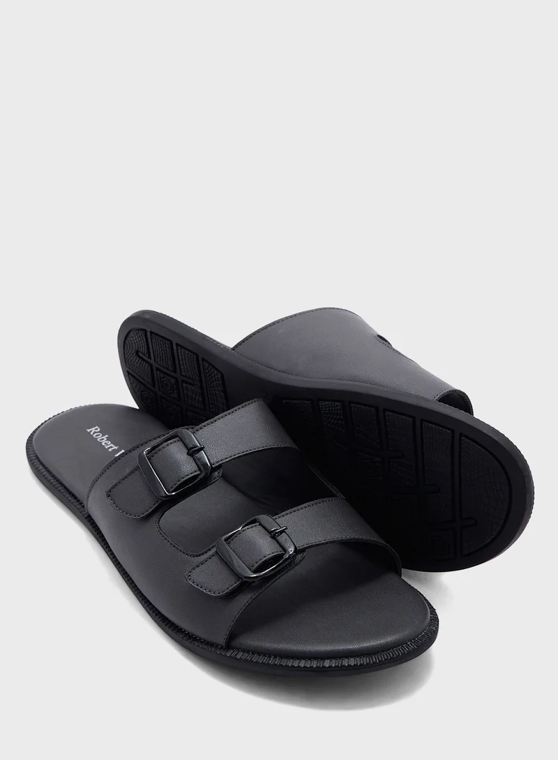 Robert Wood Dual Strap Buckle Fastning Casual Sandals