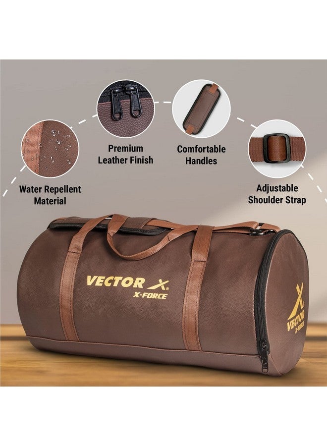 Vector X X-Force BFI Approved Gym Bag or Men and Women Carrying Gym Accessories/Adjustable Shoulder Bag for Men/Duffle Gym Bags for Men/Sports & Travel Bag/Sports Kit/Duffle Bags Travel (Brown) - Image 2
