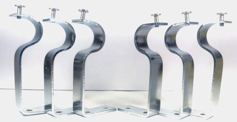 25 Home Decor Home Decor Stainless Steel Two Tone Curtain Finials Style Egg Bracket Set of 6 pc  - Image 3