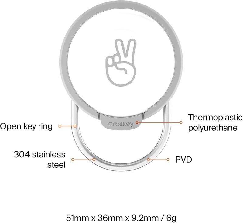 Orbitkey Slim Case for AirTag - Granite - Stainless Steel and TPU - Image 5