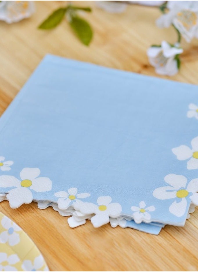 Ginger Ray Ginger Ray Flower Edge Floral Napkins - Beautiful Party Napkins  - Image 2