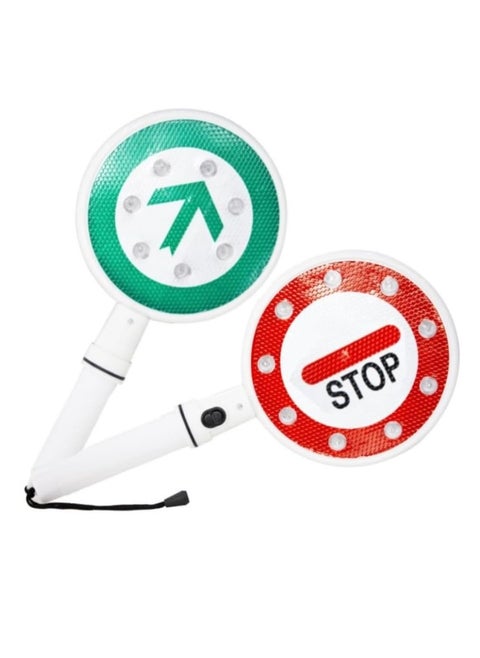BERRY Stop and Go Traffic Control Flashing LED Light | Handheld Bi- Directional Warning 16 LED Traffic Safety Baton | Battery Powered Safety Baton