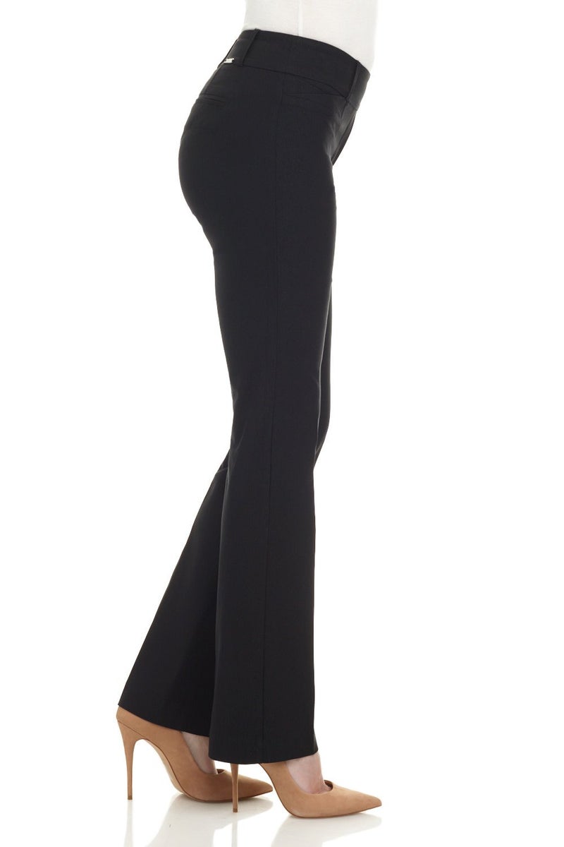 Rekucci Womens Ease into Comfort Fit Barely Bootcut Business Casual Stretch Pants in Regular/Tall/Petite fit (12 Short, Black) - Image 3