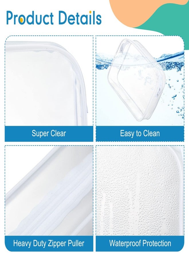 Saintrygo 12 Pack Clear Cosmetic Bag Zippered Travel Toiletry Bags Transparent Makeup Pouch Portable PVC Waterproof Organizer 4 Sizes Plastic Carry Pouch for Women Men Travel Home Bathroom, White - Image 3