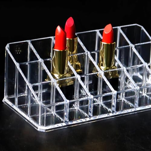 Inditradition 24 Slot Acrylic Lipstick Organizer For Lipgloss, Nail Polish, and Nail Paint Bottle Storage (Transparent, 9 x 3.6 x 2 Inches) - Image 5