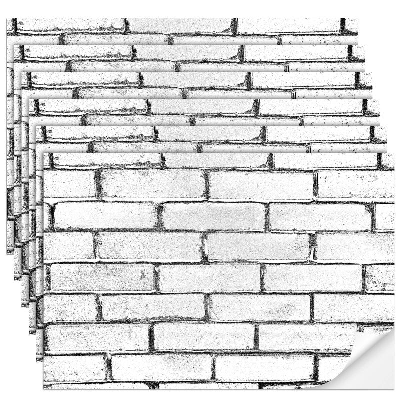 Flutesan 12 Pcs Miniature Dollhouse Wallpaper and Flooring Peel and Stick Mini DIY Self Adhesive Dollhouse Accessories 8.27 x 11.69 Inch (Retro White) - Image 1