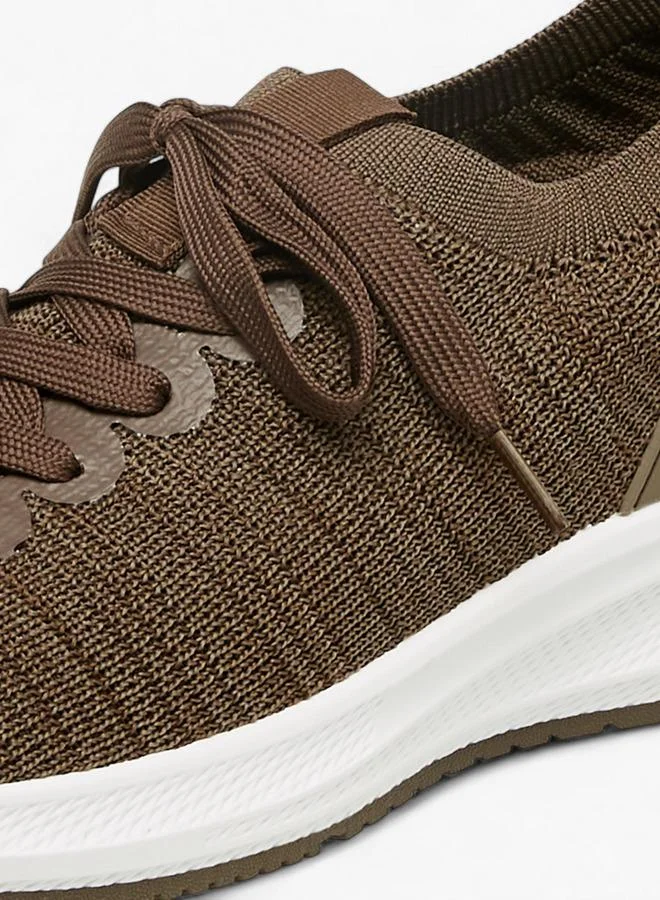 Oaklan by Shoexpress KHAKI Panelled Lace-Up Sports Shoes for Men | Best Price UAE