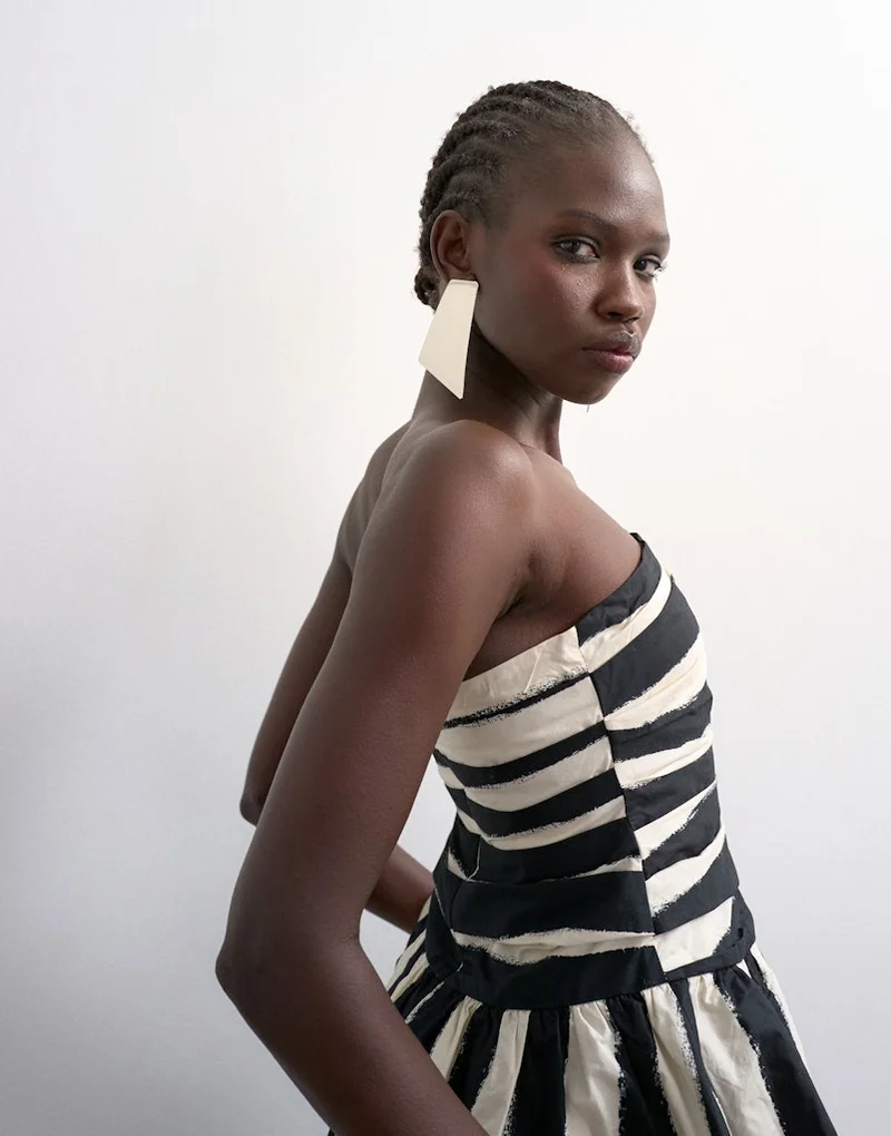 Topshop  Casual Sleeveless Bandeau Peplum Top for Women | Best Price UAE
