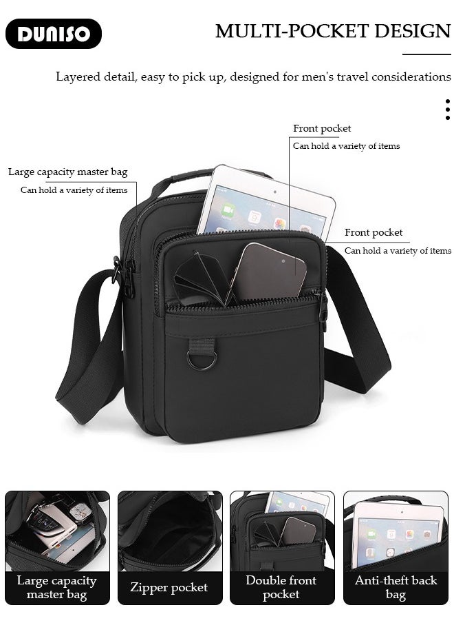 DUNISO Waterproof And Durable Messenger Bag For Men,Casual And Stylish Shoulder Crossbody Bag With Many Pocket For A Convenient Daily Life,Multipurpose And Large Capacity Shoulder Bag For Travel, Work,Sport  - Image 3