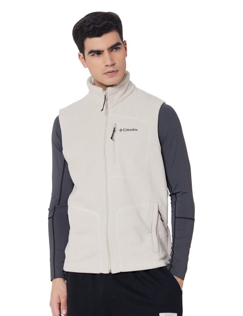 Columbia Men Beige Fast Trek Fleece Vest, S - Image 1