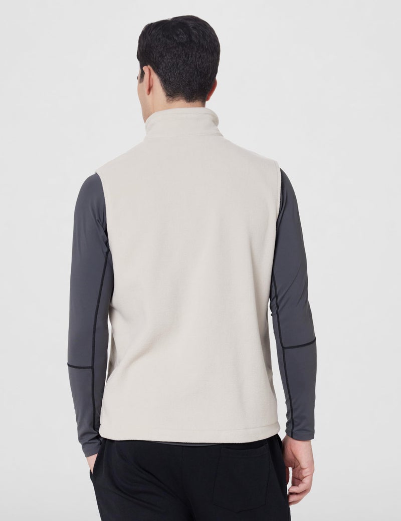 Columbia Men Beige Fast Trek Fleece Vest, S - Image 3