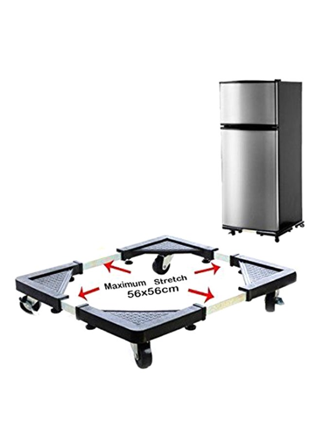 TIGER Multifunctional Movable Washing Machine and Refrigerator Stand in Black/Silver – Adjustable Height Durable Metal Frame with Heavy-Duty Wheels for Easy Mobility – Anti-Slip, Rust-Resistant, Space-Saving Appliance Base  - Image 4