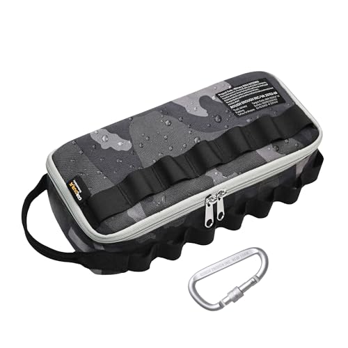 RE ROUGH ENOUGH Rough Enough Small Motorcycle Tool Bag, Heavy Duty 1000D Cordura Pouch Organizer with Padded Interior and Molle Straps, 12 Inch Portable Toolbox for Motorcycle Repair, Dark Blue Camo - Image 1