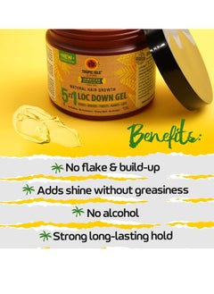 Tropic Isle Living Tropic Isle Living 5N1 Loc Down Gel 12oz | For Edges, Braids, Locs, Twists, Waves | Lasting Hold, Shine & Protected Hair Growth | Reduces Itchy Scalp | With Jamaican Black Castor Oil  - Image 3