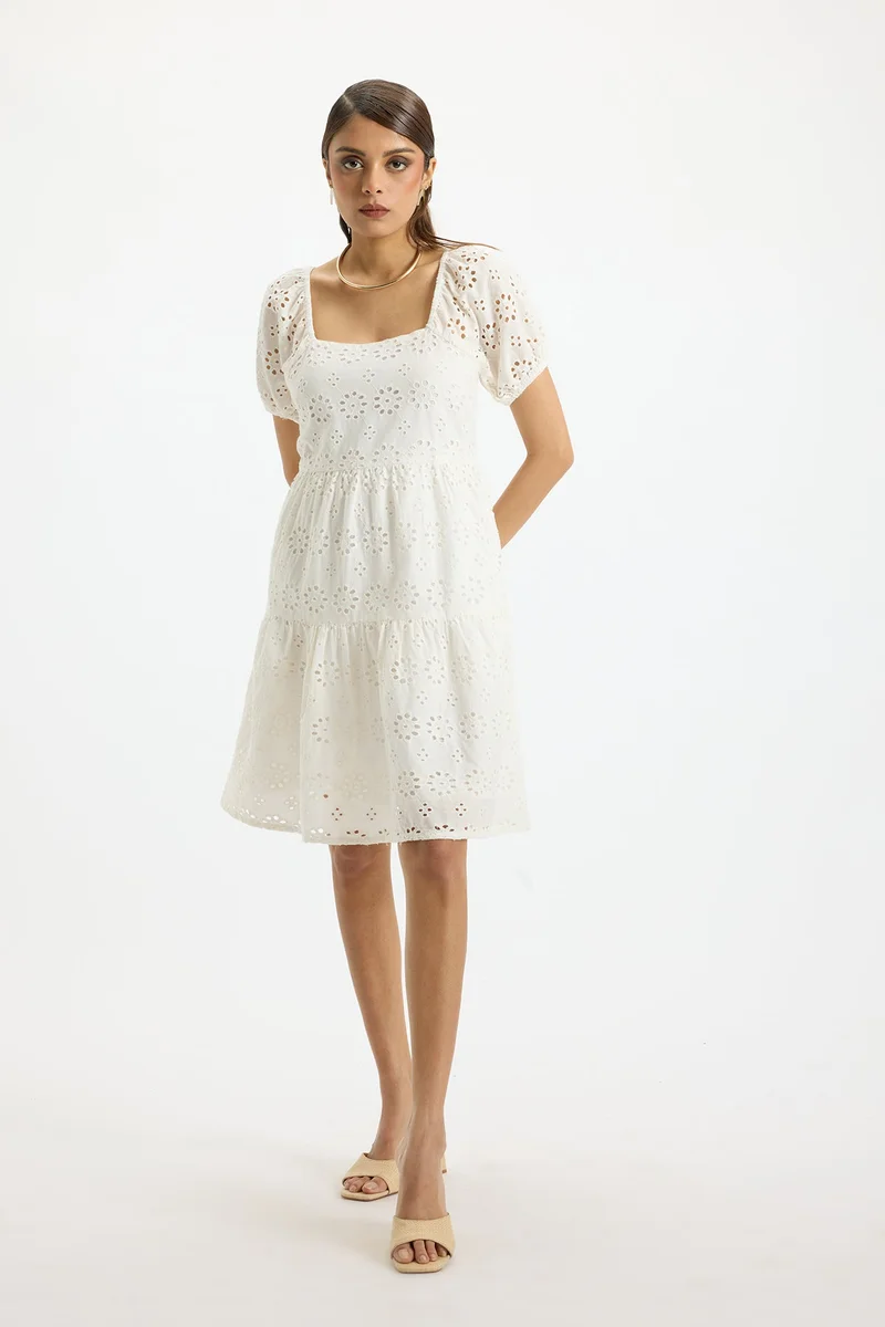 فيرجيو Cotton Schiffli Brunchwear Dresses for Women