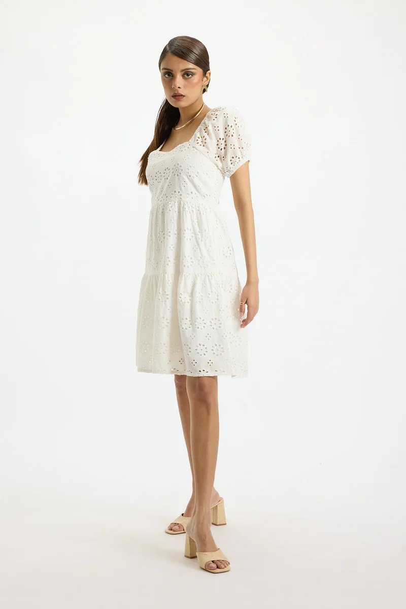 فيرجيو Cotton Schiffli Brunchwear Dresses for Women