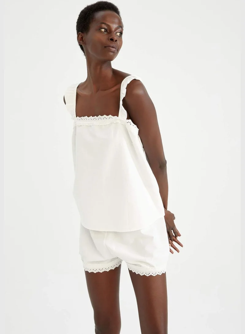 DeFacto Woman Regular Fit Regular Sleeveless Homewear Woven Tops