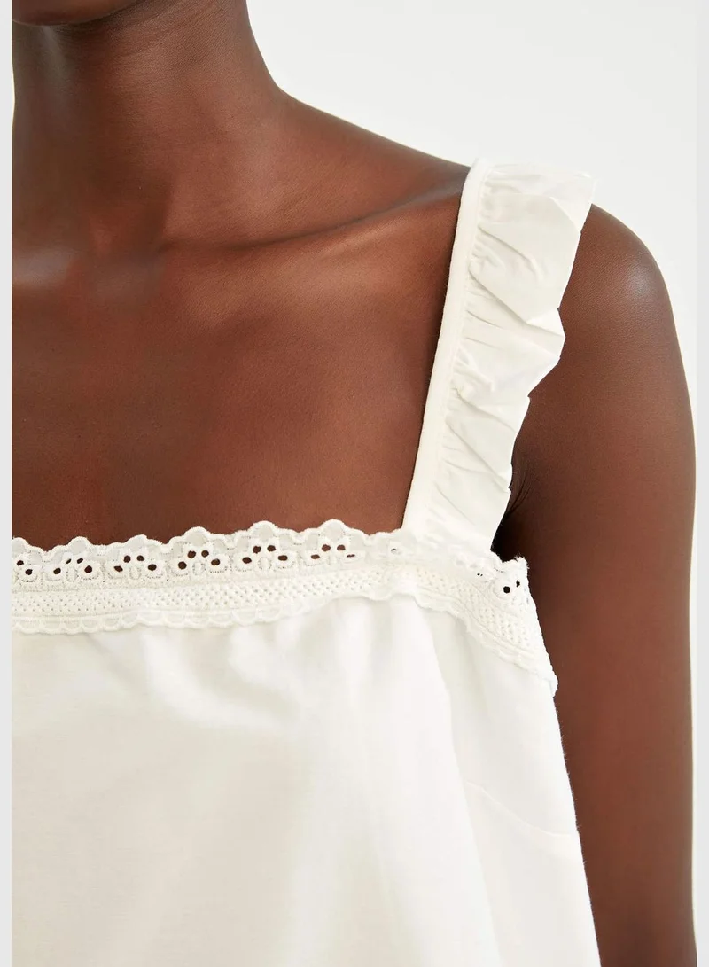 DeFacto Woman Regular Fit Regular Sleeveless Homewear Woven Tops