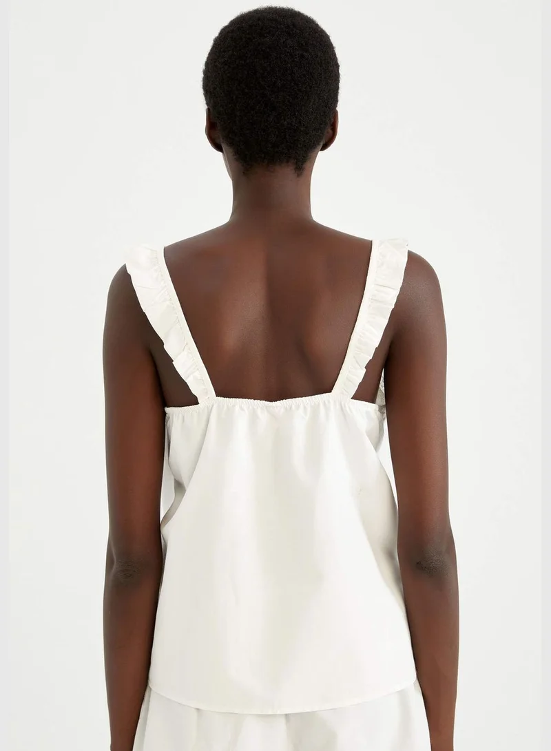 DeFacto Woman Regular Fit Regular Sleeveless Homewear Woven Tops
