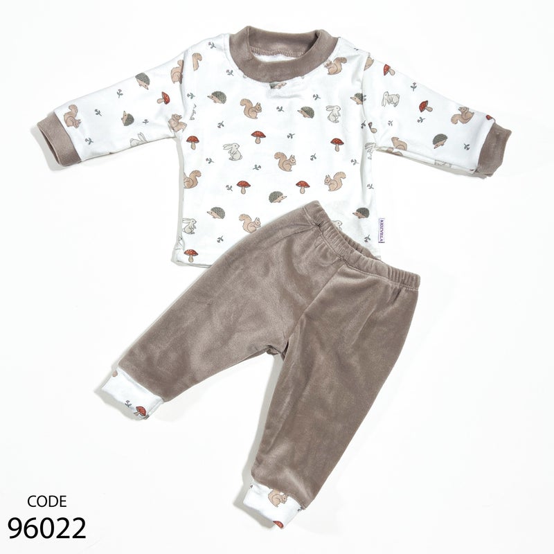 Kidzvilla Newborn Velvet Pajama Set 2PCS 96022 - Image 1