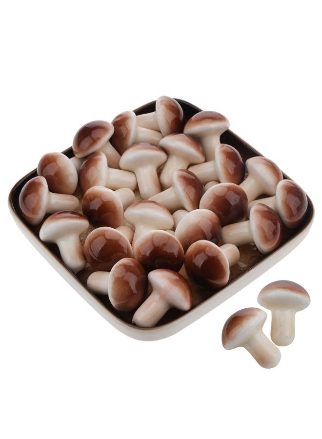 Meiwlong 30 PCS Realistic Plastic Grey Artificial Mushroom Fake Vegetables Home Decoration Kitchen Food Accessories for Embellishing and Display Decor Accessories Photography - Image 1
