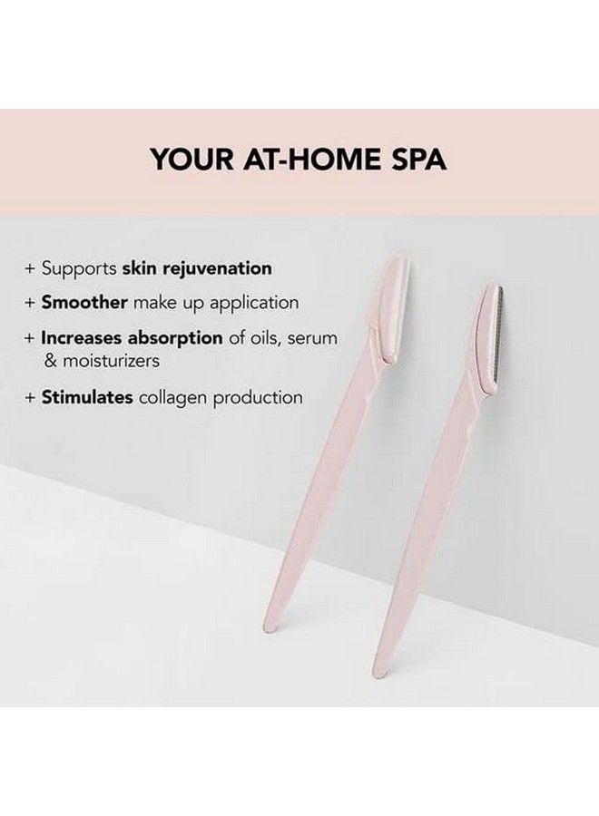 Kitsch Dermaplaning Tool Face Razor For Women Eyebrow Razor & Face Shaver For Women Facial Hair Removal For Women Facial Razors For Women Dermaplane Razor For Women Face 12 Pc (Pink) - Image 5